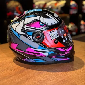 Capacete LS2 FF358 Xdron - Branco/Rosa/Azul Cyan