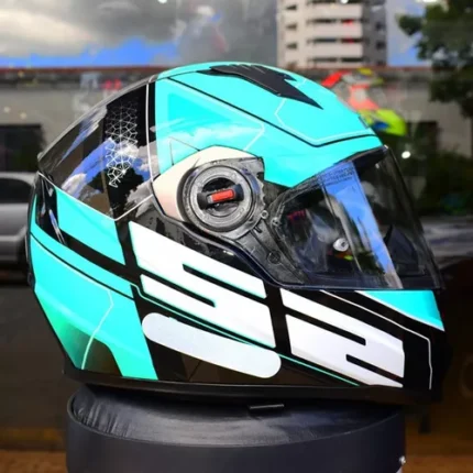 Capacete Ls2 Ff358 Ultra Verde Agua Preto